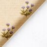 tessuto arredo tessuto spinato in cotone Fiori e scritta  – beige,  thumbnail number 4