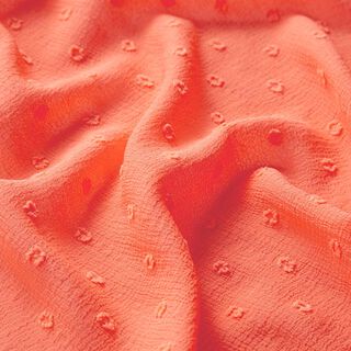 chiffon increspato Dobby, pois – arancio pesca, 