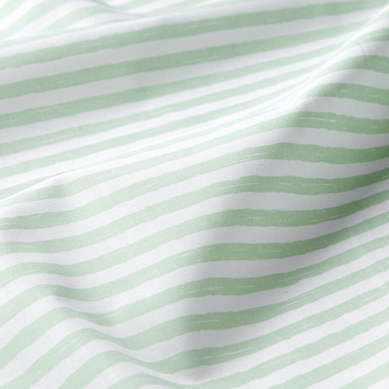 tessuto in cotone cretonne Strisce casual – menta chiaro/bianco, image number 2