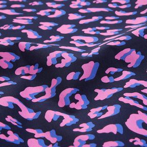 cotone rivestito Leopardo astratto | Poppy Fabrics – blu notte/pink, 