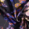 Tessuto di viscosa Fiori ad acquerello Cupro – nero/lilla bluastro,  thumbnail number 3