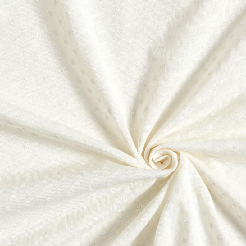 jersey di cotone Piccoli cuori – bianco lana,  image number 3