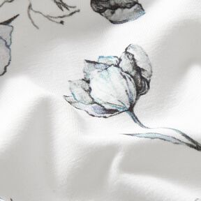 jersey di cotone Papaveri disegnati a inchiostro stampa digitale – avorio/nero-azzurro, 