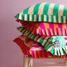 tessuto arredo mezzo panama Forme moderne – verde ginepro/rosso scuro,  thumbnail number 6