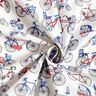 Tessuto in cotone Cretonne Biciclette retrò – bianco/blu,  thumbnail number 3