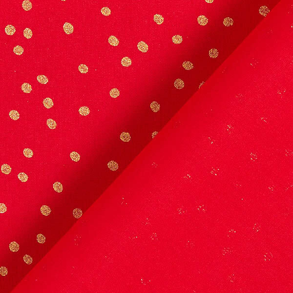 tessuto in cotone popeline Punti fini – rosso/oro, image number 4