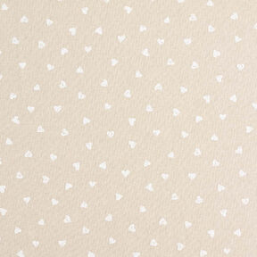 tessuto arredo mezzo panama Cuoricini – bianco/naturale, 