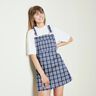 Tessuto di cotone tartan increspato – blu reale/bianco,  thumbnail number 5