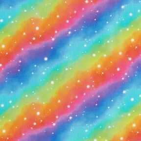 popeline di cotone Polvere di stelle arcobaleno stampa digitale – blu reale/mix di colori, 