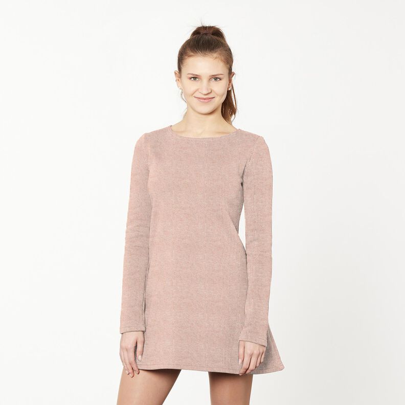 Maglia glitterata a costine – rosa antico chiaro/argento,  image number 5