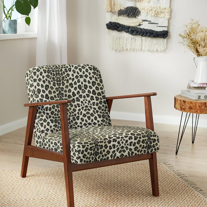 tessuto da tappezzeria Jacquard Leopardo – talpa/cachi,  image number 5