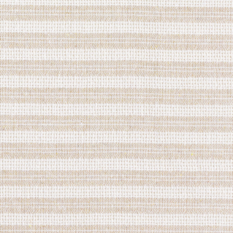 Tessuto di cotone con struttura a griglia a righe trasversali – beige/bianco, image number 1