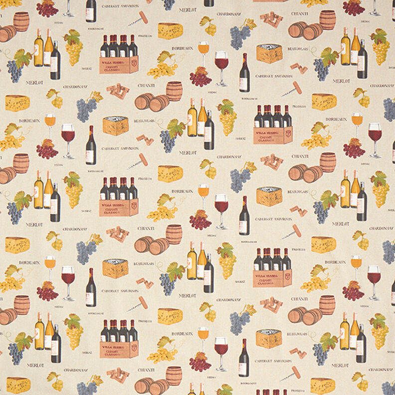tessuto arredo mezzo panama, vino – naturale,  image number 1