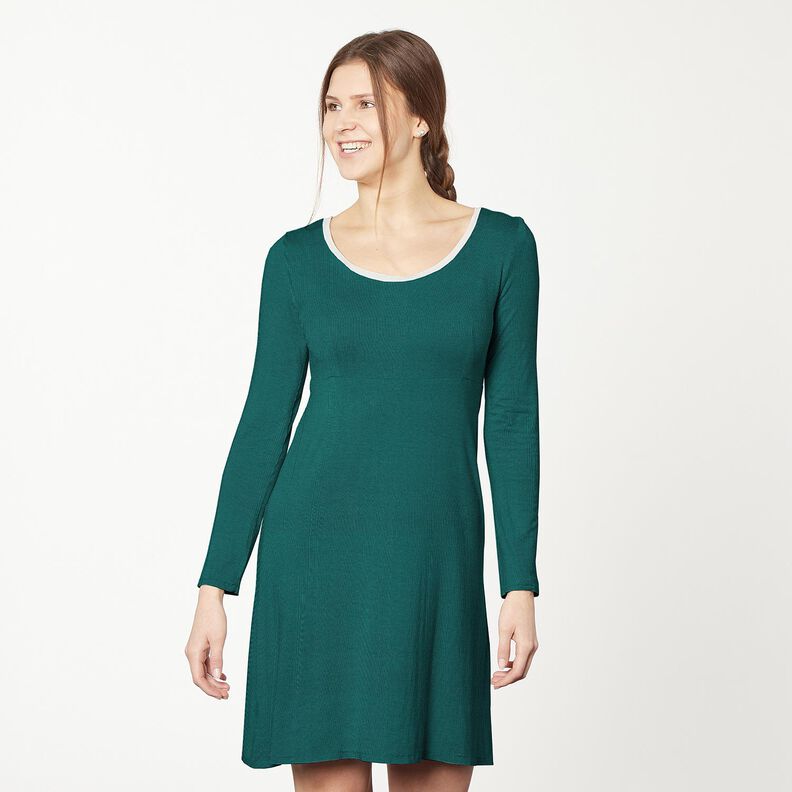 jersey a coste costolette sottili 2-1-1-1 &ndash; verde scuro,  image number 7