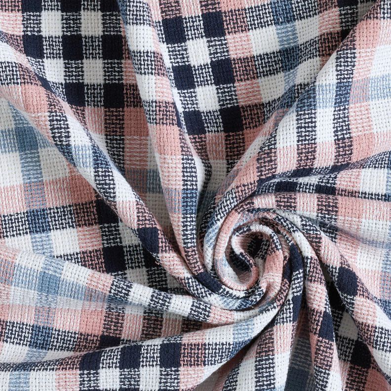 tessuto per cappotti Misto cotone piccolo quadro – rosa anticato/bianco, image number 3