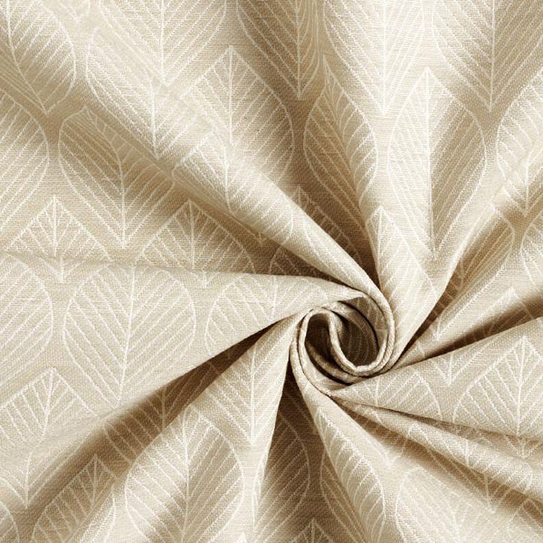 tessuto arredo jacquard foglie – beige,  image number 5