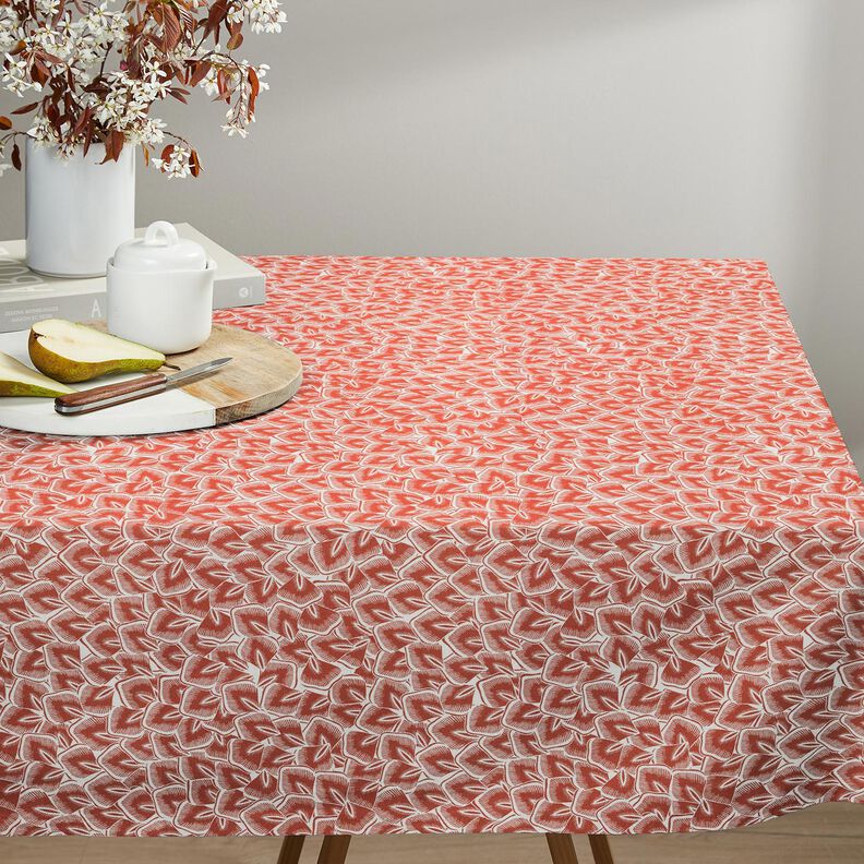 tessuto in cotone cretonne Foglie astratte – terracotta/avorio,  image number 8