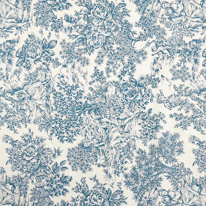 tessuto arredo tessuti canvas Toile de Jouy 280 cm – blu,  image number 1