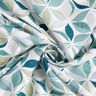 Tessuto di viscosa motivo floreale geometrico – bianco/azzurro,  thumbnail number 3
