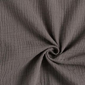 GOTS mussolina / tessuto doppio increspato | Tula – grigio scuro, 