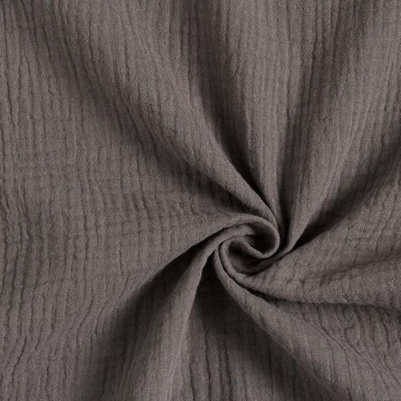 GOTS mussolina / tessuto doppio increspato | Tula – grigio scuro,  image number 1