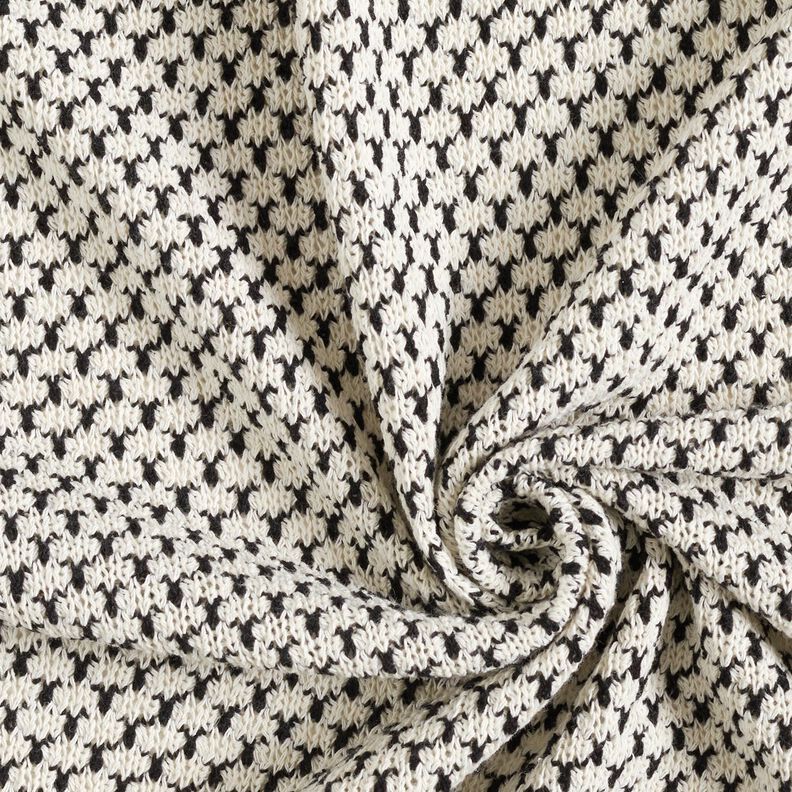 Cotone lavorato a maglia grossa con pois astratti – bianco/blu marino,  image number 3