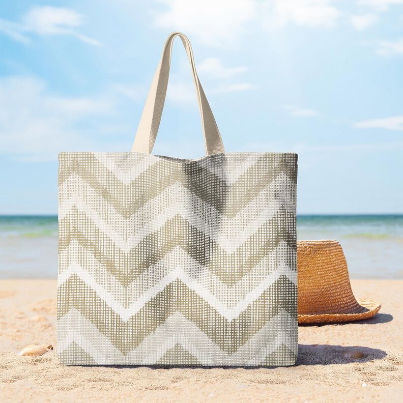 tessuto arredo mezzo panama chevron &ndash; naturale/duna,  image number 8