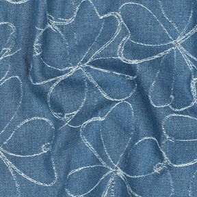 jeans Jacquard fiori | Poppy Fabrics – colore blu jeans, 