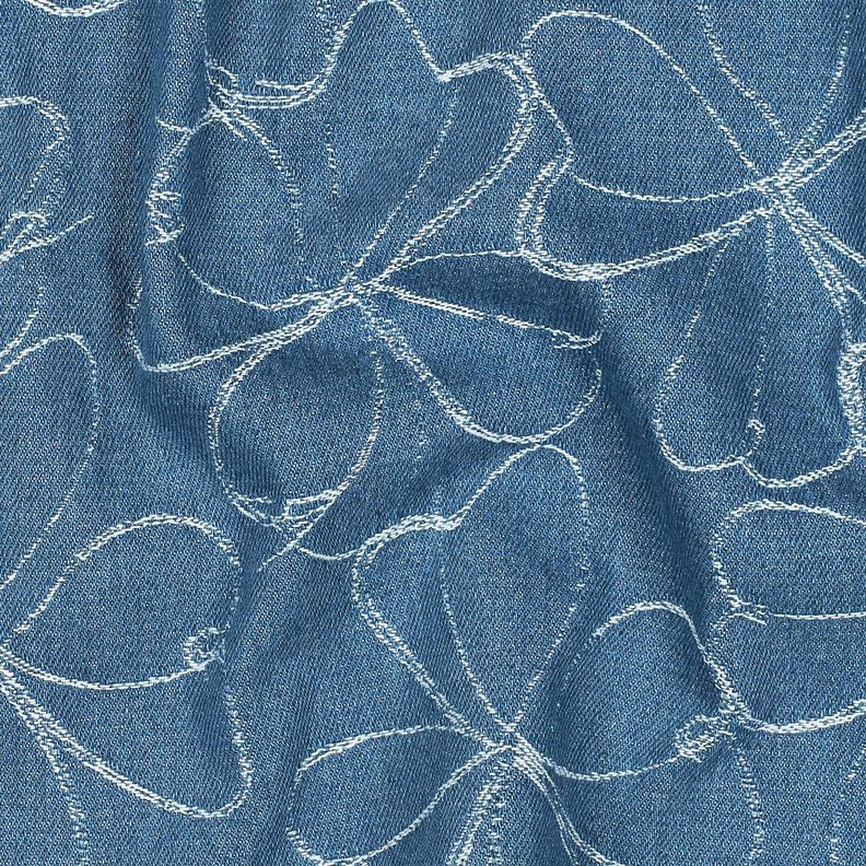 jeans Jacquard fiori | Poppy Fabrics – colore blu jeans,  image number 2