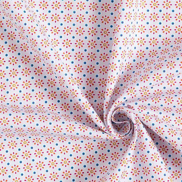popeline di cotone, piccoli fiori stile etnico – grigio nebbia, image number 3