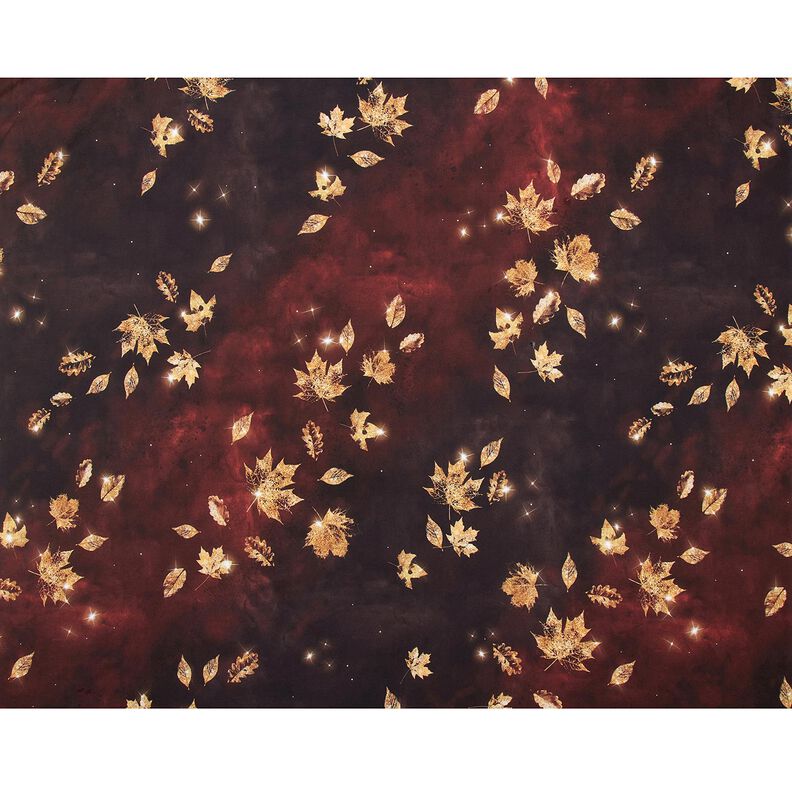 French terry Autunno dorato | Glitzerpüppi – rosso borgogna/oro,  image number 5