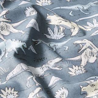 cretonne dinosauri – grigio blu, 
