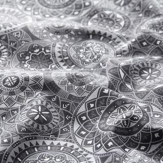Cretonne di cotone Collage di mandala – grigio, 