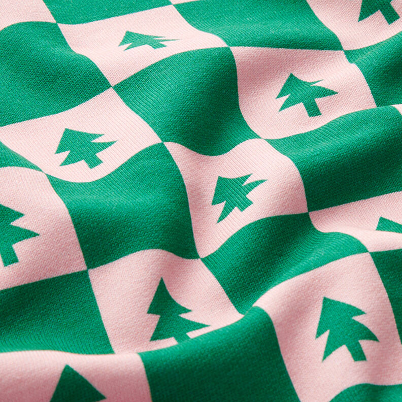 soffice tessuto in felpa, abeti – verde ginepro/rosa chiaro,  image number 2