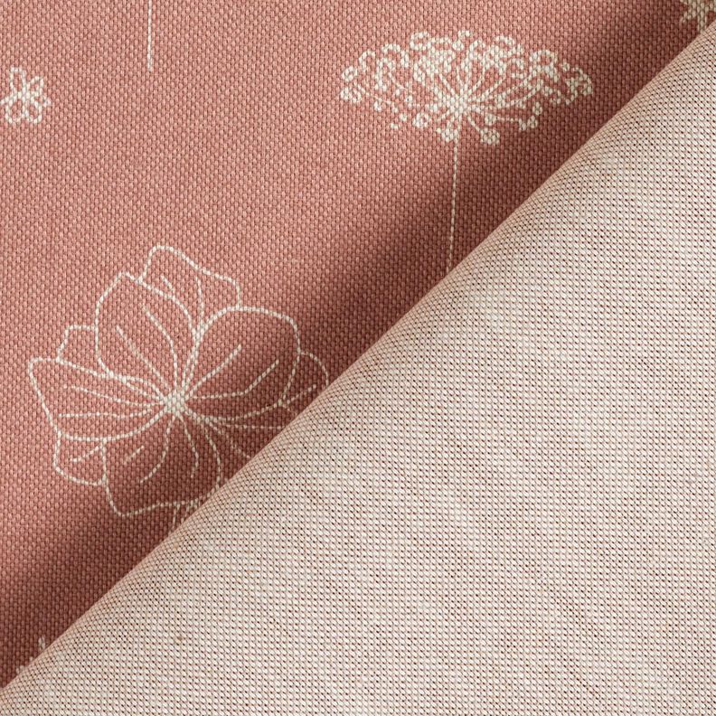 tessuto arredo mezzo panama Delicati fiori – rosa anticato,  image number 4