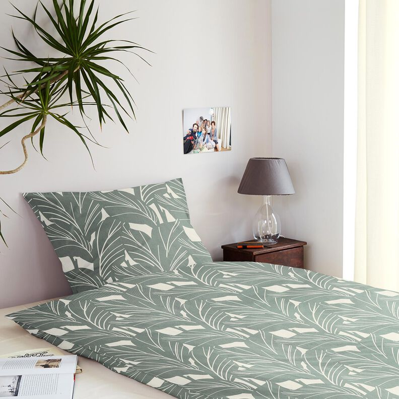 tessuto arredo panama Foglie eleganti – canna palustre/naturale,  image number 7