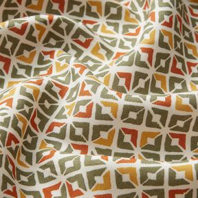 Crêpe di viscosa con losanghe retrò – beige/cachi,  Crêpe di viscosa con losanghe retrò – beige/cachi,