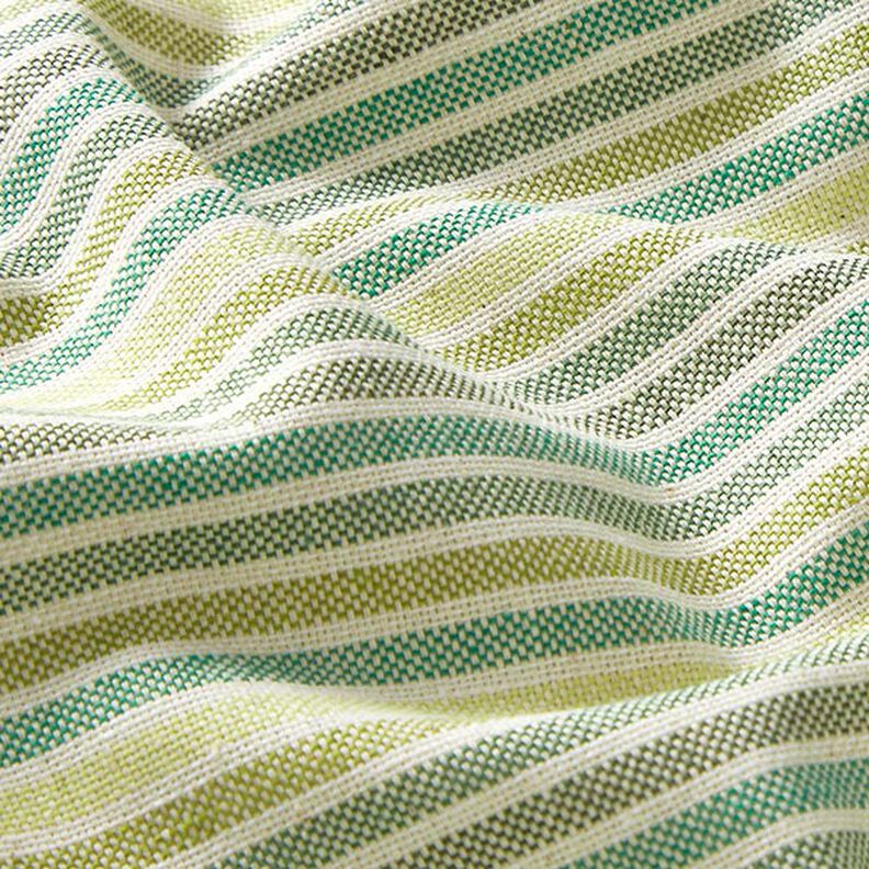 tessuto arredo mezzo panama Strisce multicolori riciclato – verde chiaro,  image number 2