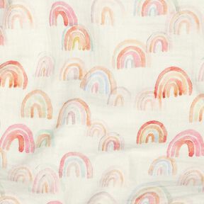 mussolina / tessuto doppio increspato Arcobaleni variopinti stampa digitale | Poppy Fabrics –, 