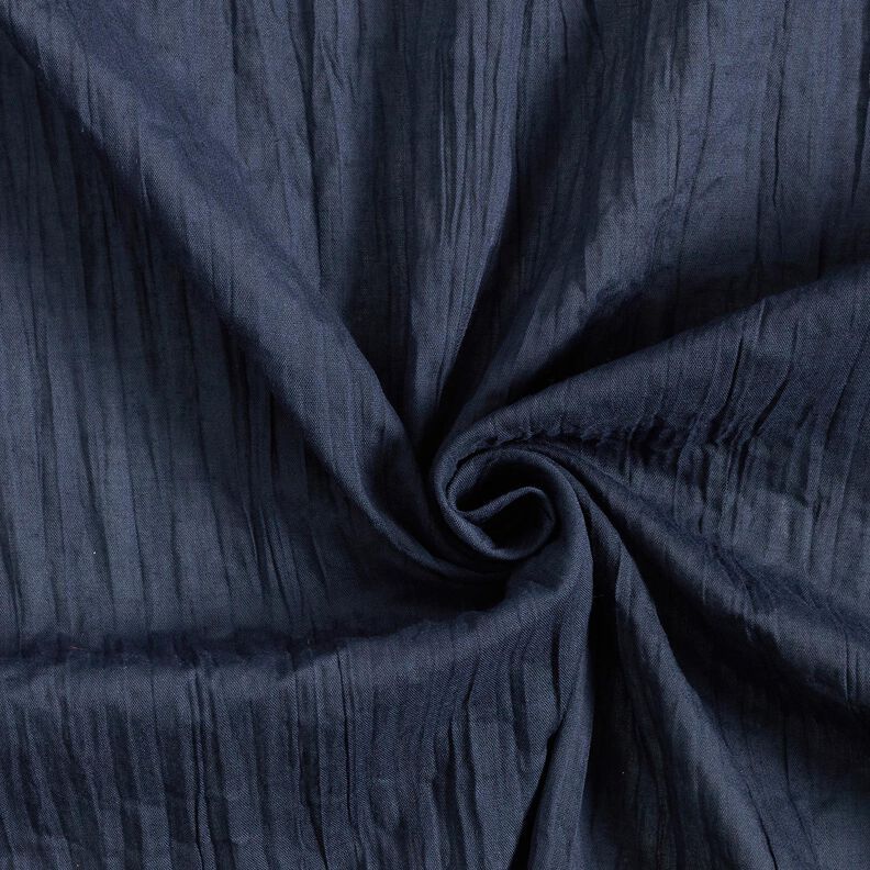 Tessuto in cotone increspato – blu marino,  image number 3