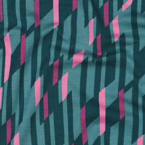jersey romanit Losanghe astratte – petrolio/rosa, 