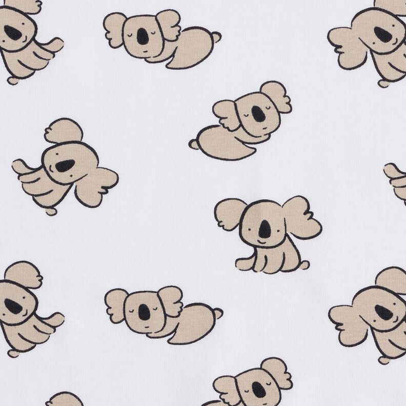GOTS jersey di cotone Koala | Poppy Fabrics – bianco/mandorla,  image number 1