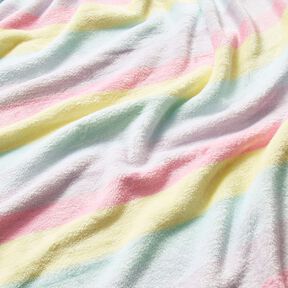 Morbido pile strisce arcobaleno pastello – giallo chiaro/rosa, 