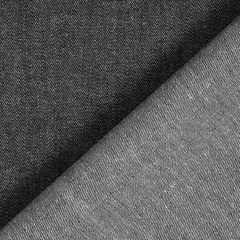 chambray di cotone, effetto jeans – nero,  image number 3