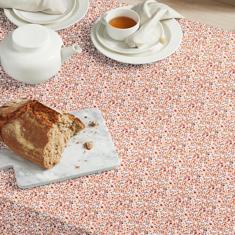 tessuto in cotone cretonne fiori sparsi – rosé/arancio pesca,  image number 5