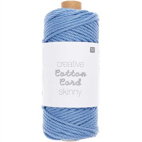 Creative Cotton Cord Skinny filato per macramè [3mm] | Rico Design - azzurro baby, 