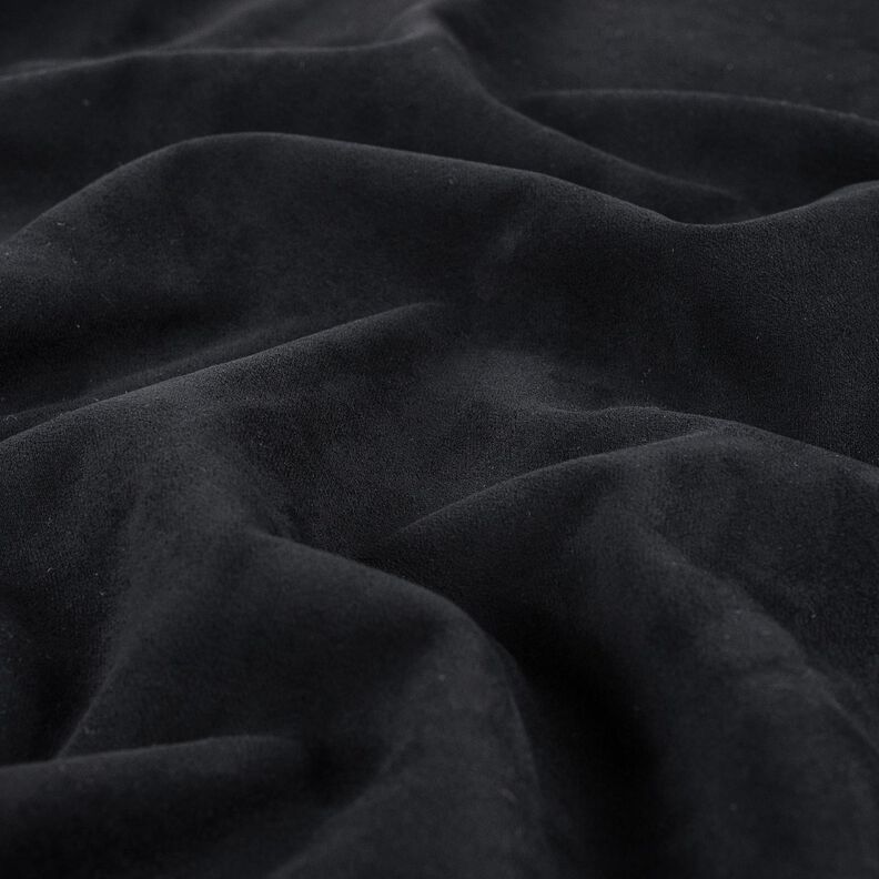 Velluto con retro in pelliccia Sherpa – nero,  image number 2