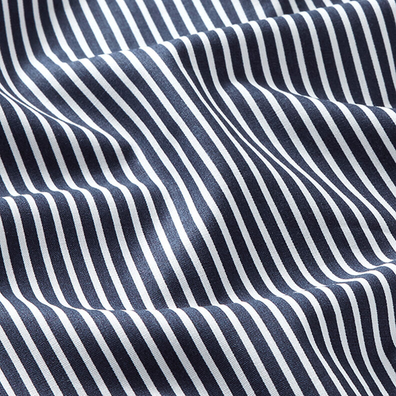 popeline di cotone strisce – blu marino/bianco,  image number 2
