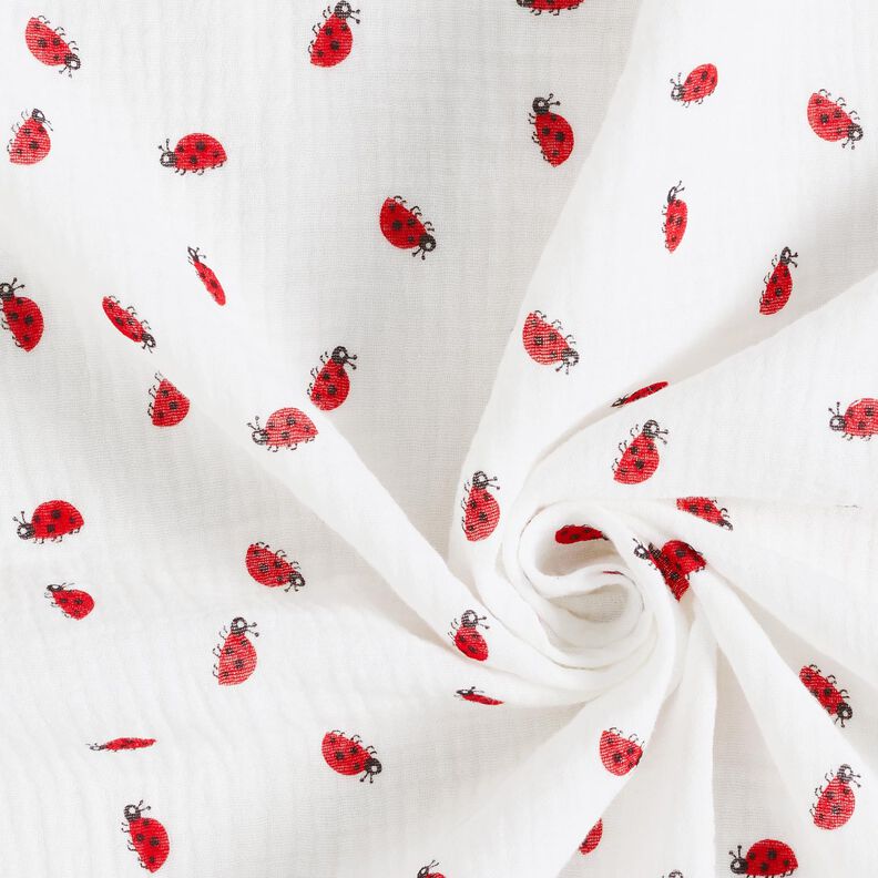mussolina / tessuto doppio increspato coccinella – avorio,  image number 3