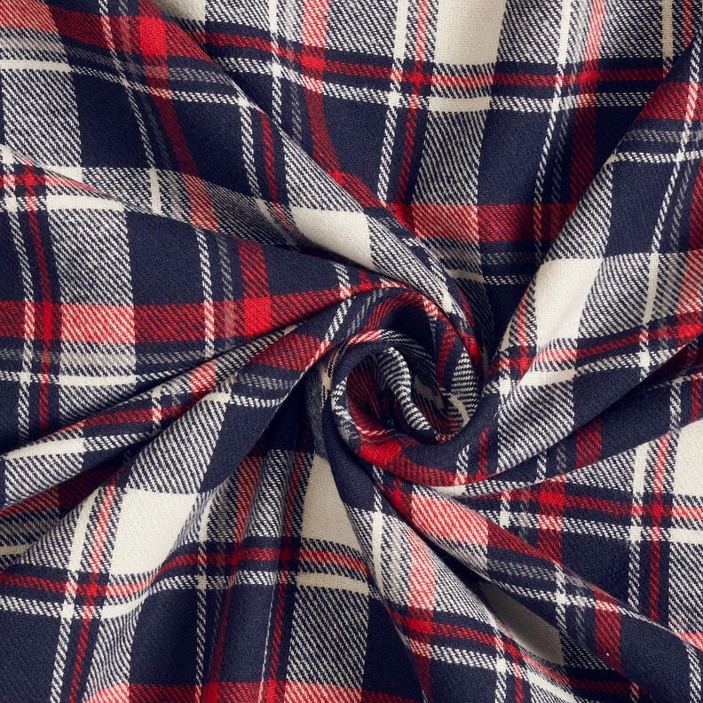 flanella di cotone quadri – nero-azzurro/rosso carminio,  image number 3
